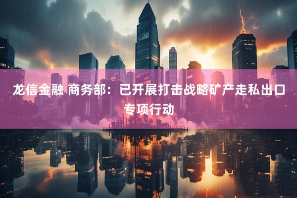 龙信金融 商务部：已开展打击战略矿产走私出口专项行动