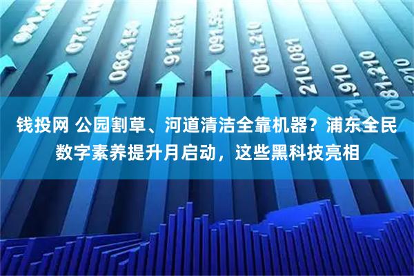 钱投网 公园割草、河道清洁全靠机器？浦东全民数字素养提升月启动，这些黑科技亮相